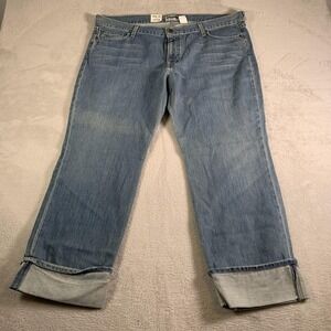 Old Navy Boyfriend Boy-Cut Jeans Womens 18 Short Blue Low Waist Straight NEW